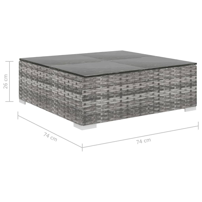 12 Piece Garden Lounge Set with Cushions Poly Rattan Grey Payday Deals
