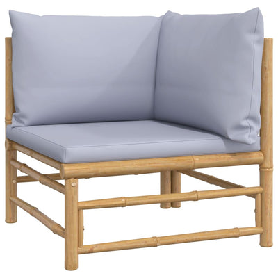 12 Piece Garden Lounge Set with Light Grey Cushions Bamboo Payday Deals