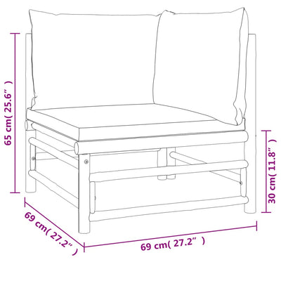 12 Piece Garden Lounge Set with Light Grey Cushions Bamboo Payday Deals