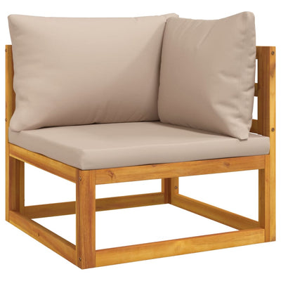 12 Piece Garden Lounge Set with Taupe Cushions Solid Wood Payday Deals