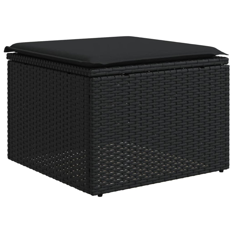 12 Piece Garden Sofa Set with Cushions Black Poly Rattan Payday Deals