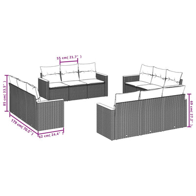 12 Piece Garden Sofa Set with Cushions Black Poly Rattan Payday Deals