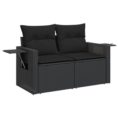 12 Piece Garden Sofa Set with Cushions Black Poly Rattan Payday Deals