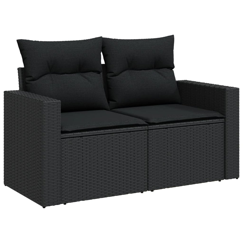 12 Piece Garden Sofa Set with Cushions Black Poly Rattan Payday Deals