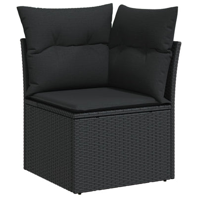 12 Piece Garden Sofa Set with Cushions Black Poly Rattan Payday Deals