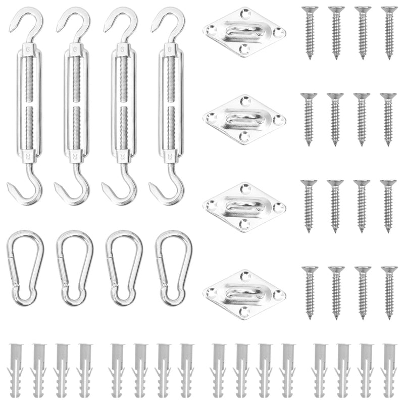 12 Piece Sunshade Sail Accessory Set Stainless Steel Payday Deals
