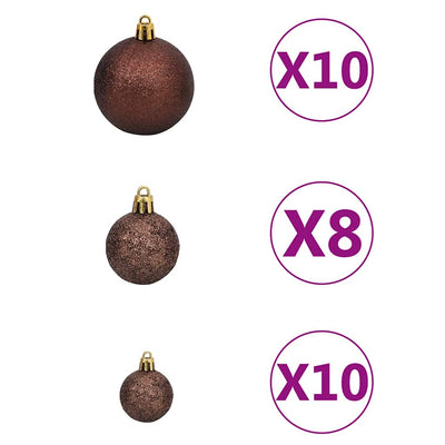 120 Piece Christmas Ball Set with Peak and 300 LEDs Gold&Bronze Payday Deals