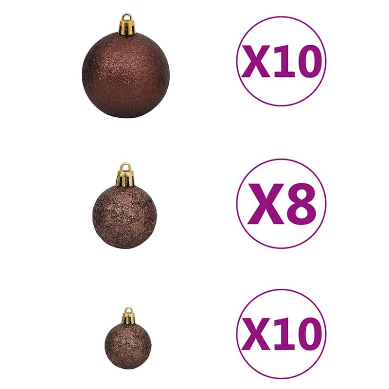 120 Piece Christmas Ball Set with Peak and 300 LEDs Gold&Bronze Payday Deals
