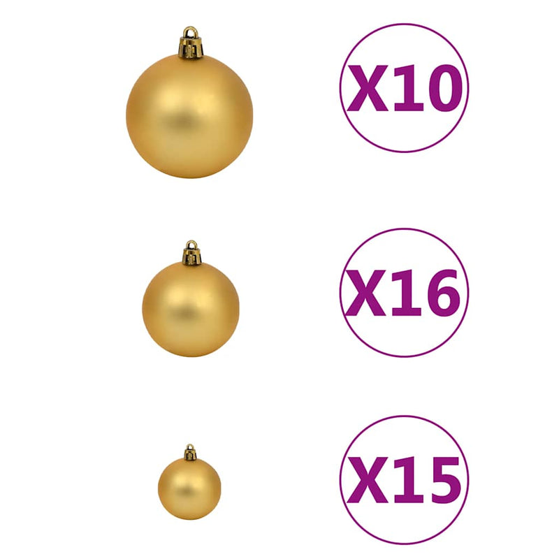 120 Piece Christmas Ball Set with Peak and 300 LEDs Gold&Bronze Payday Deals