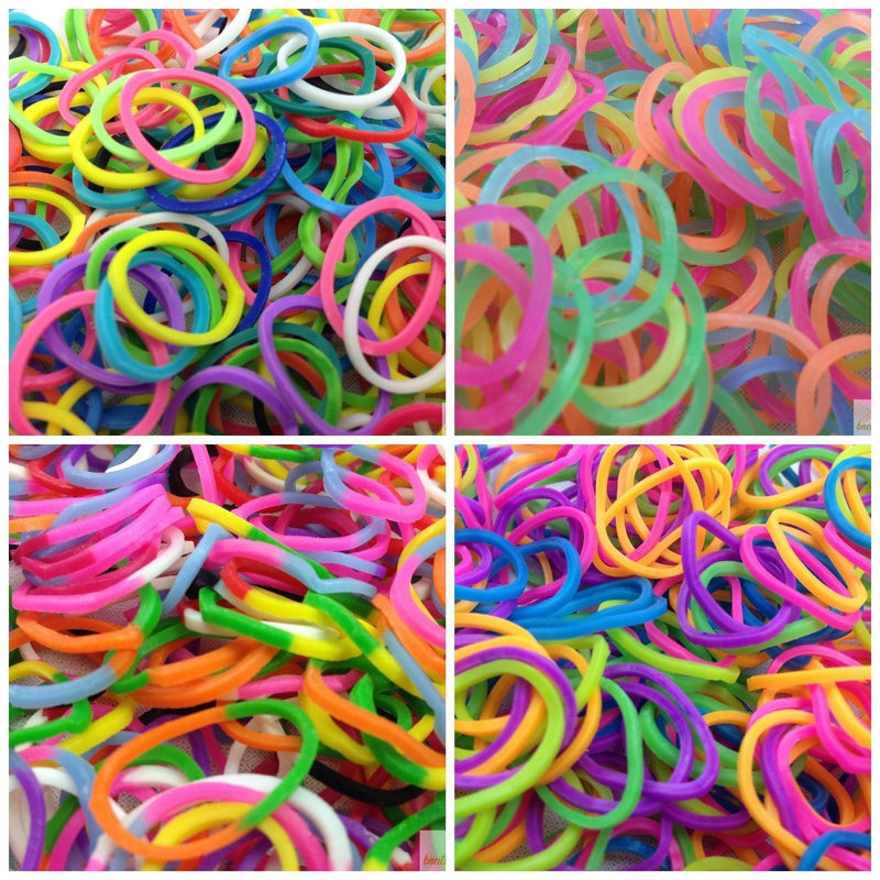 1200 LOOM BANDS Rubber Refill Kit DIY Magical Bracelet 48 S Clips 4 Hooks Bandz Payday Deals