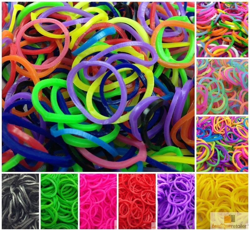 1200 pcs LOOM BANDS Rubber Refill Kit DIY Magical Bracelet 36S Clips,6 Hook Payday Deals