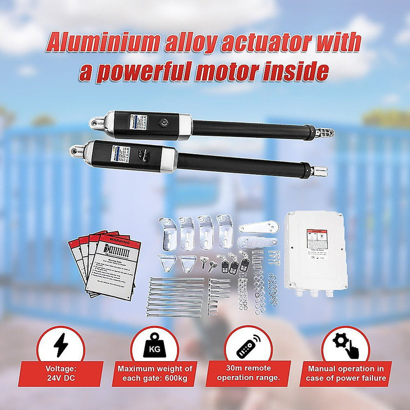 1200KG 10W Solar Double Swing Auto Motor Remote Gate Opener Payday Deals