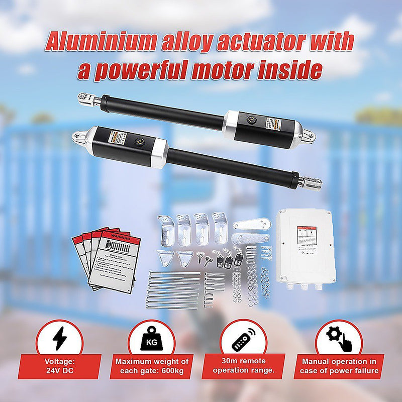 1200KG 20W Solar Double Swing Auto Motor Remote Gate Opener Payday Deals