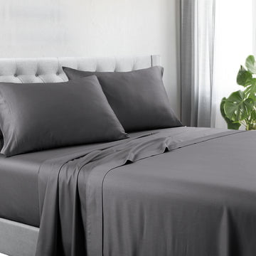 1200tc hotel quality cotton rich sheet set mega king charcoal Payday Deals