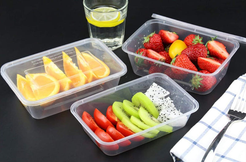 120pcs 1500ml Reusable Food Containers Plastic Meal Prep Storage - BPA Free Payday Deals