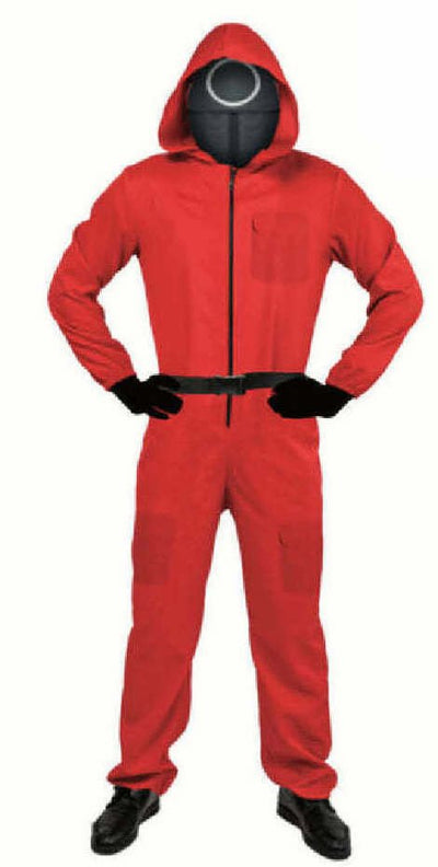 Adult Squid Game Costume Guard Tracksuit Halloween Cosplay Red - Circle