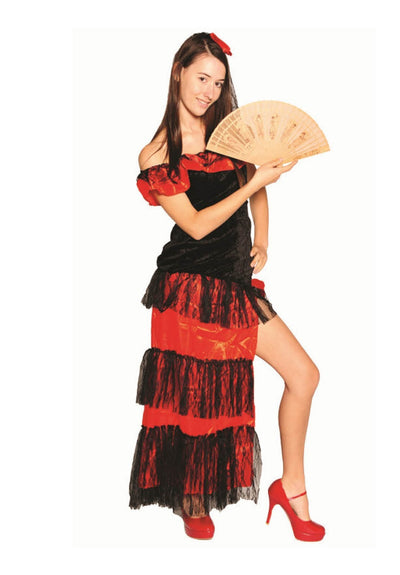 Flamenco Dancer Costume Spanish Fancy Dress Senorita Outfit Latin Party Mexican