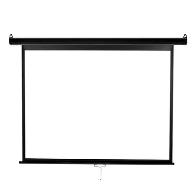 125" Projector Screen Manual Projection Retractable 3D Home Cinema 4:3 Screens