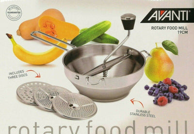 AVANTI Rotary Food Mill + 3 Discs Mouli Potato Ricer Vegetable Food Chopper