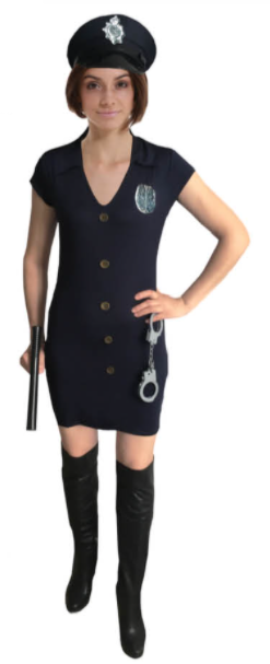 Police Woman Costume Arresting Officer Ladies Fancy Dress Halloween Party