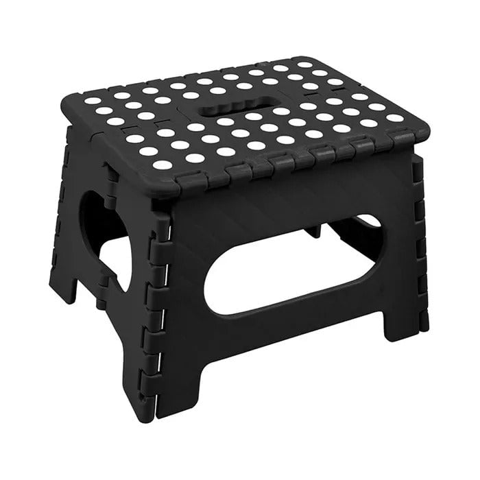 125kg Folding Step Stool Portable Plastic Foldable Chair Flat Outdoor (29x22cm) - Black Payday Deals