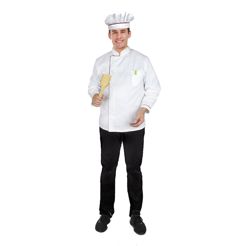 CHEF COSTUME Cook Apron Hat Master Halloween Party Outfit