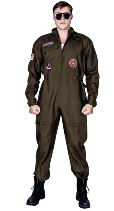 AIR FORCE FIGHTER PILOT COSTUME Top Gun Space Costume Halloween Jumpsuit