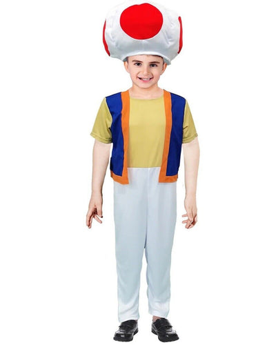 Boys Super Mario Mushroom Toad Cosplay Costume Kids Party Outfit