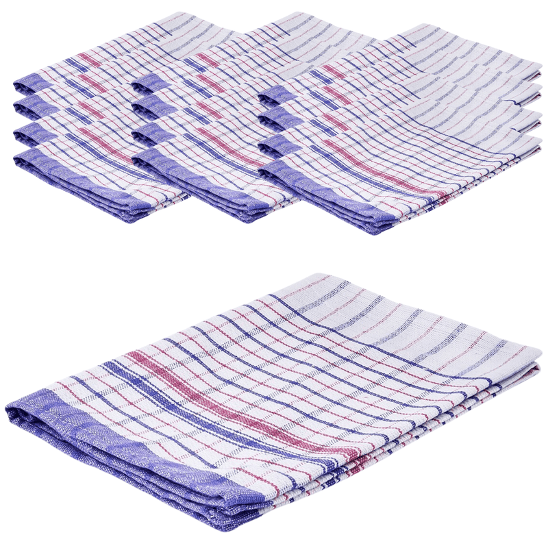 12pcs 100% Cotton Jumbo Tea Towel 90cm x 63cm - Assorted Colours Payday Deals