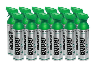 12pk 10 Litres of Boost Pure Oxygen in a Can Supplemental - 200 Breath (Large) Payday Deals