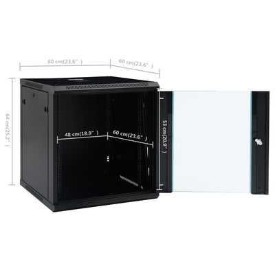 12U Wall Mounted Network Cabinet 19" IP20 600x600x640 mm Payday Deals