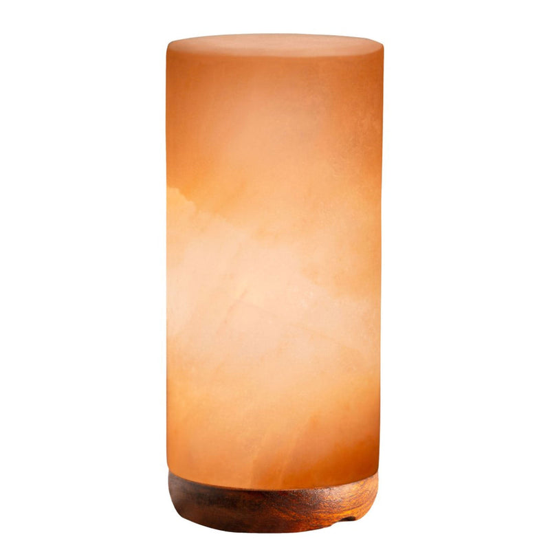 12V 12W Cylinder Himalayan Pink Salt Lamp Carved Rock Crystal Light Bulb On/Off Payday Deals