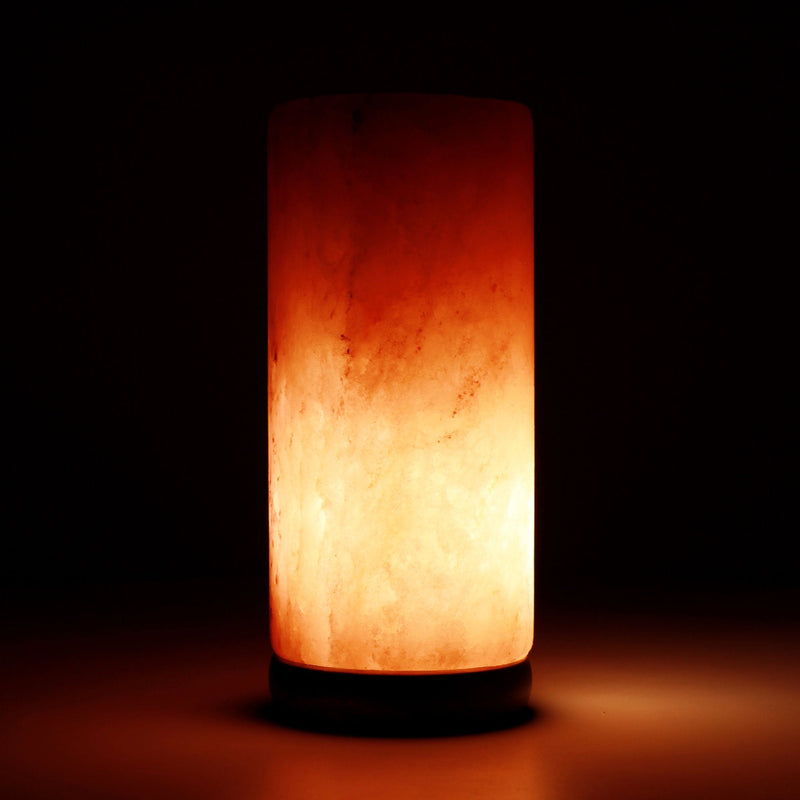 12V 12W Cylinder Himalayan Pink Salt Lamp Carved Rock Crystal Light Bulb On/Off Payday Deals