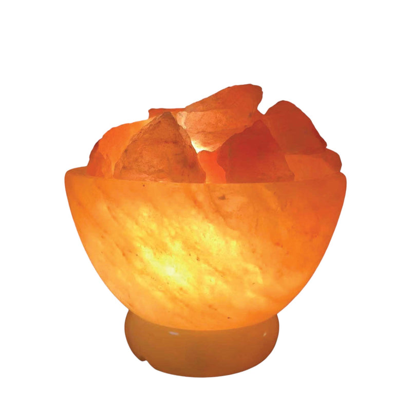 12V 12W Fire Bowl Himalayan Pink Salt Lamp Carved Rock Crystal Light Bulb On/Off Payday Deals