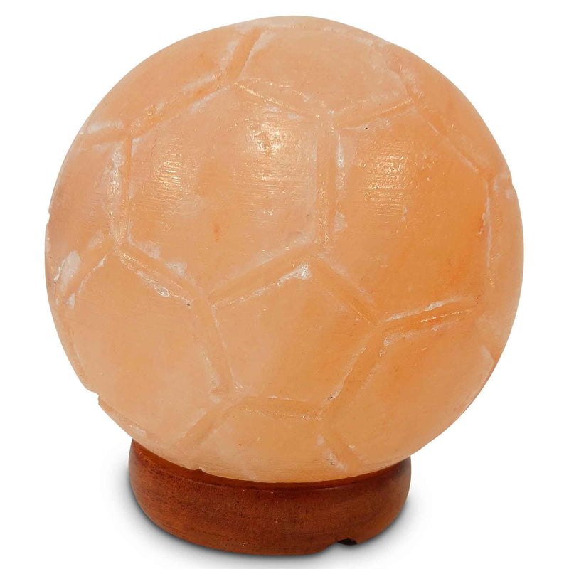 12V 12W Soccer Himalayan Pink Salt Lamp Carved Ball Rock Crystal Light Bulb On/Off Payday Deals