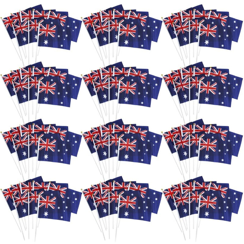 12x Australian Hand Flags – Set of 8 (14cm x 21cm) – Perfect for Australia Day Celebrations Payday Deals