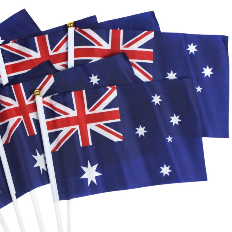 12x Australian Hand Flags – Set of 8 (14cm x 21cm) – Perfect for Australia Day Celebrations Payday Deals