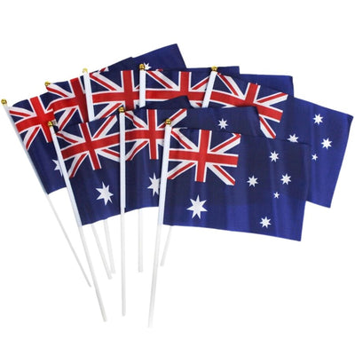 12x Australian Hand Flags – Set of 8 (14cm x 21cm) – Perfect for Australia Day Celebrations Payday Deals