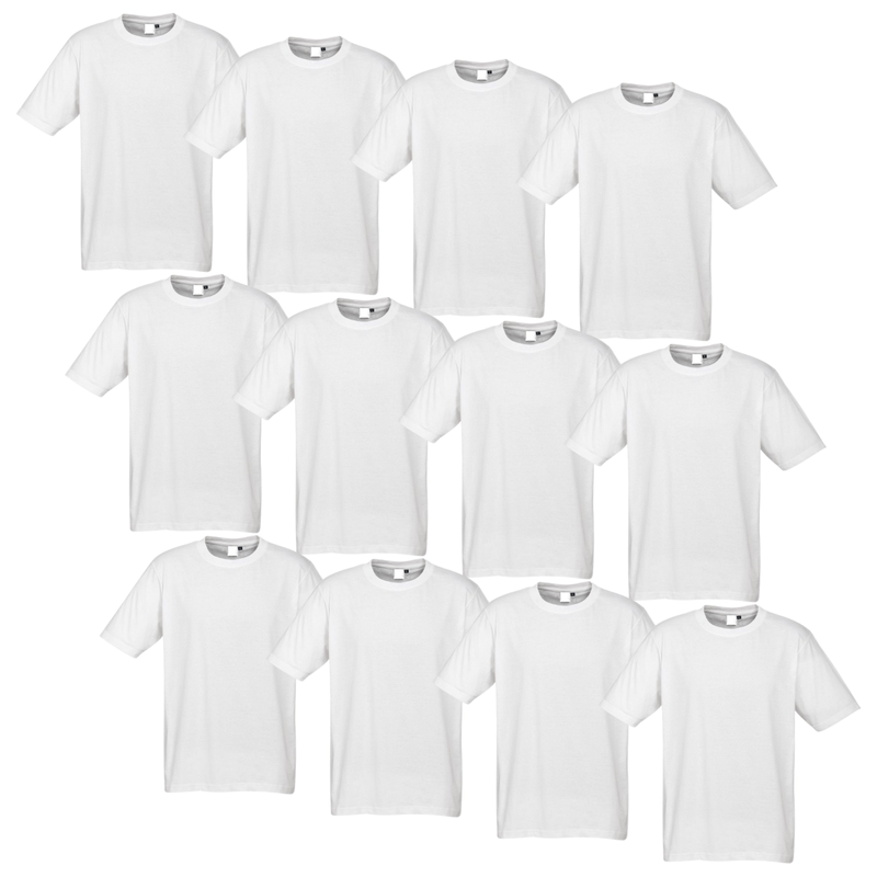 12X BULK Plain T Shirt 100% COTTON Assorted Colours S - XXL Mens Womens Top Payday Deals