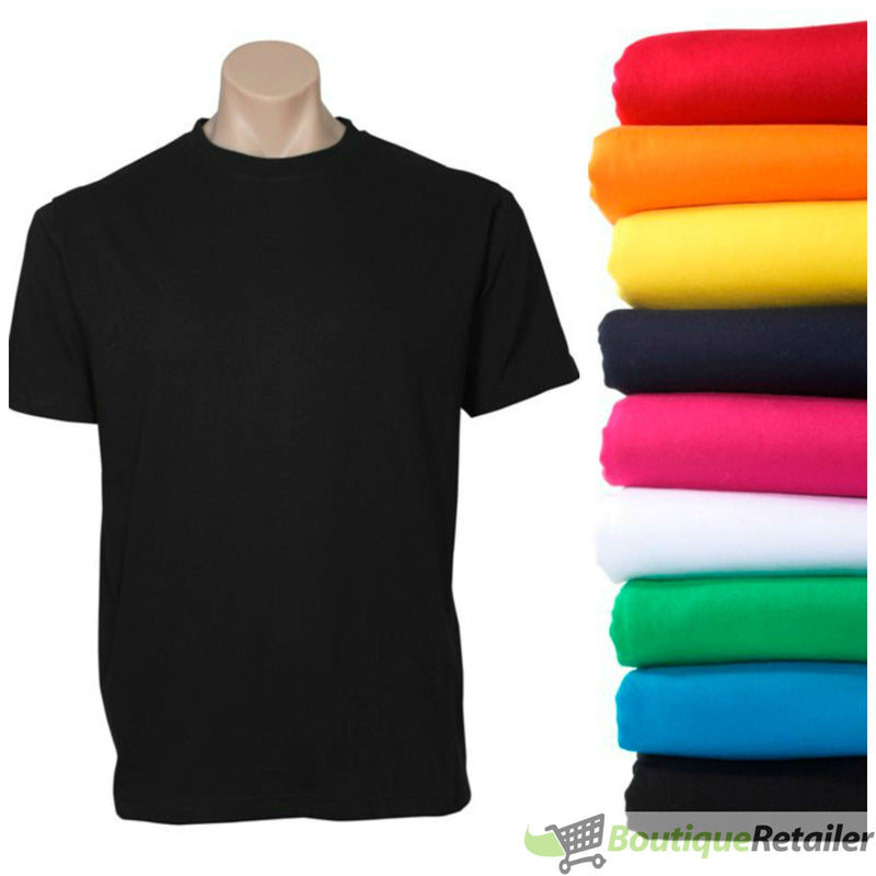 12X BULK Plain T Shirt 100% COTTON Assorted Colours S - XXL Mens Womens Top Payday Deals