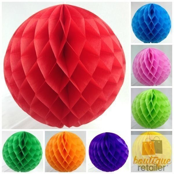 12x HONEYCOMB BALL Tissue Paper Ball Lantern Decor Wedding Party Birthday Bulk Payday Deals