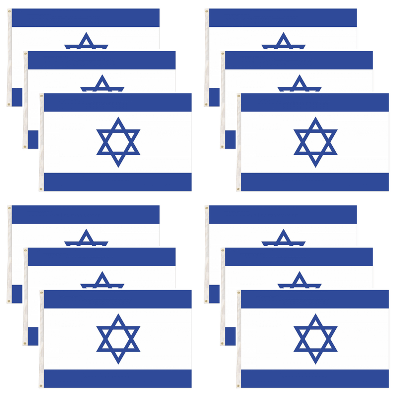 12x Israel Israeli Country Flag Heavy Duty Star Of David Jewish - 150cm x 90cm Payday Deals