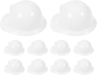 12x Kids Builder Hats Construction Costume Party Helmet Safety Cap Childrens - White