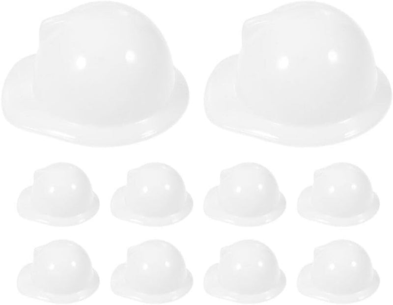 12x Kids Builder Hats Construction Costume Party Helmet Safety Cap Childrens - White Payday Deals