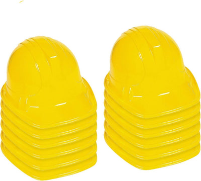 12x Kids Builder Hats Construction Costume Party Helmet Safety Cap Childrens - Yellow