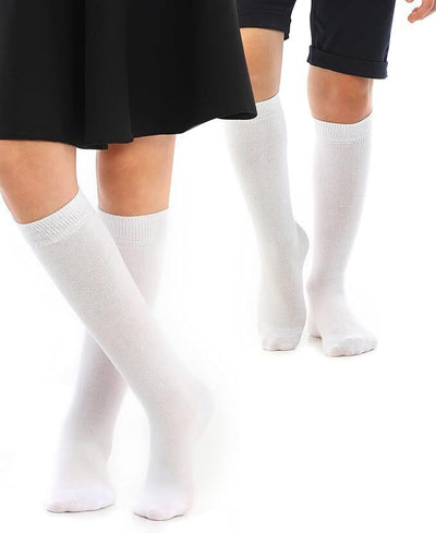 12x Knee High School Socks for Girls Boys Plain Cotton Rich Kids Bulk Payday Deals