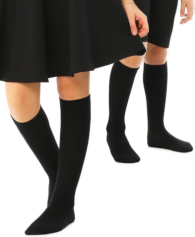 12x Knee High School Socks for Girls Boys Plain Cotton Rich Kids Bulk Payday Deals