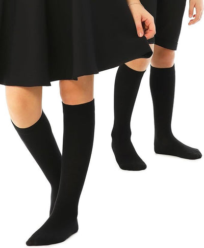 12x Knee High School Socks for Girls Boys Plain Cotton Rich Kids Bulk Payday Deals