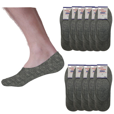 12x NO SHOW COTTON SOCKS Non Slip Heel Grip Low Cut Invisible Footlet Seamless Payday Deals