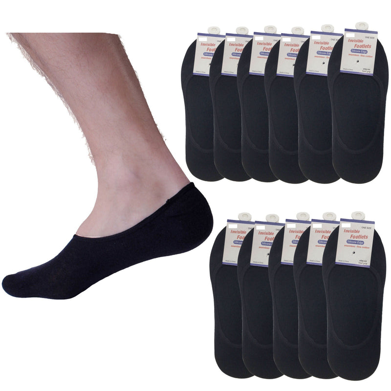 12x NO SHOW COTTON SOCKS Non Slip Heel Grip Low Cut Invisible Footlet Seamless Payday Deals